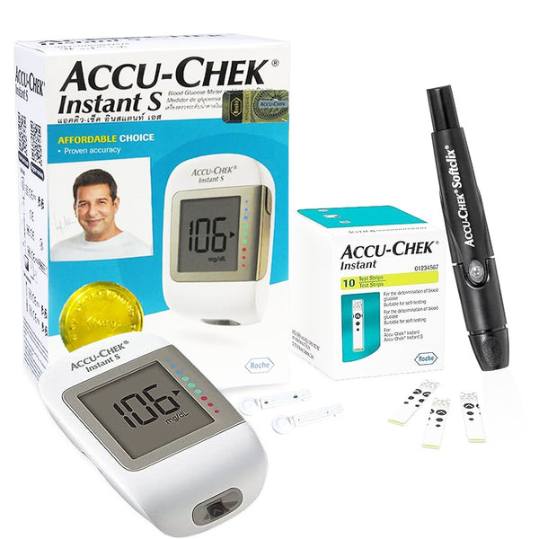 Accu-Chek Instant S Blood Glucose Glucometer (with 10 Free Test Strips), 1 Ct - My Vitamin Store