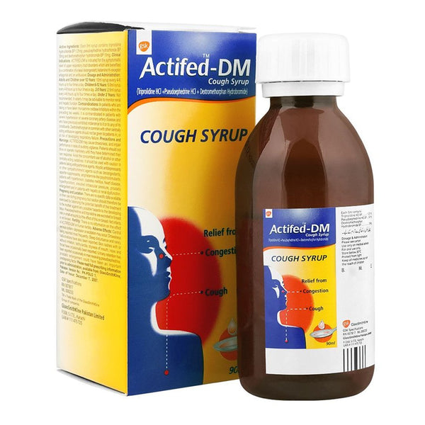 Actifed-DM Cough Syrup, 90ml - GSK - My Vitamin Store