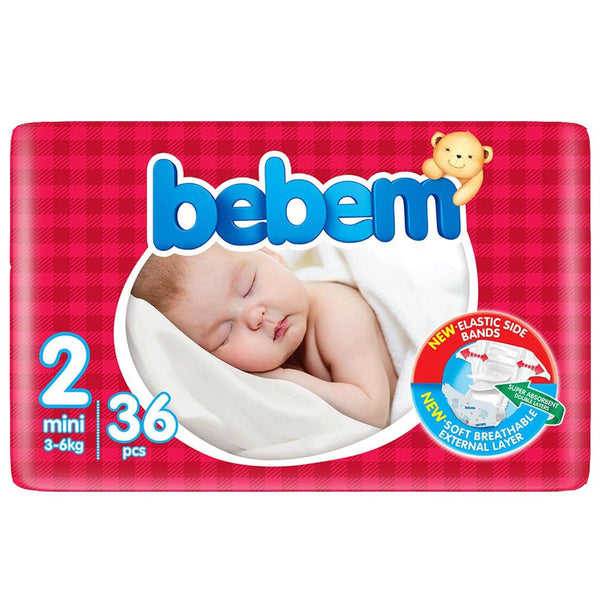 Bebem Baby Diaper Size 2 (Mini), 36 Ct - My Vitamin Store