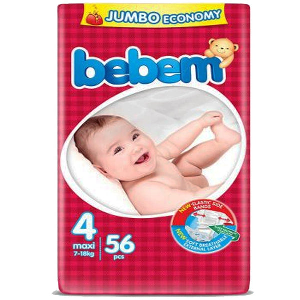 Bebem Baby Diaper Size 4 (Maxi), 56 Ct - My Vitamin Store