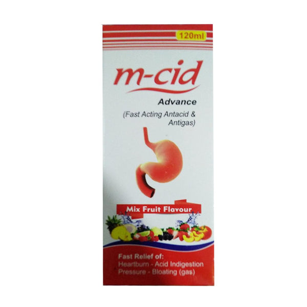 Bio Life M-Cid Advance (Fast Acting Antacid & Antigas) Mix Fruit Syrup, 120ml - My Vitamin Store
