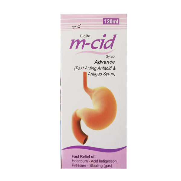 Bio Life M-Cid Advance (Fast Acting Antacid & Antigas) Syrup, 120ml - My Vitamin Store