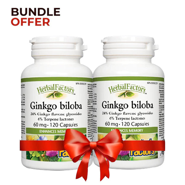 Bundle Pack - Buy 1 Natural Factors Ginkgo Biloba, 120 Ct Get 1 Pack Free - My Vitamin Store