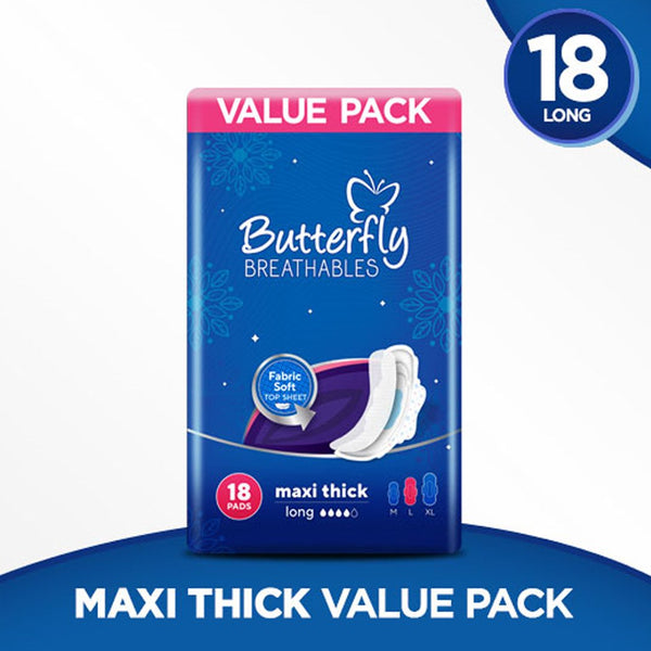 Butterfly Breathable Maxi Thick (Long), 18 Ct - My Vitamin Store