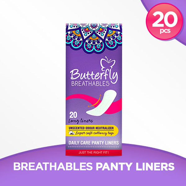Butterfly Breathable Panty Liners (Long), 20 Ct - My Vitamin Store
