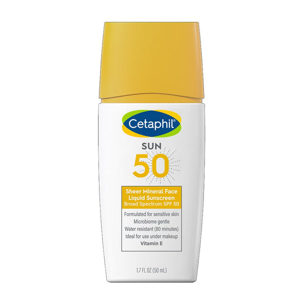 Cetaphil Sheer Mineral Face Liquid Sunscreen Broad Spectrum SPF 50, 50ml - My Vitamin Store
