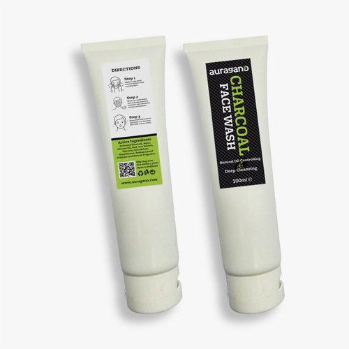 Charcoal Face Wash, 100ml - Auragano - My Vitamin Store