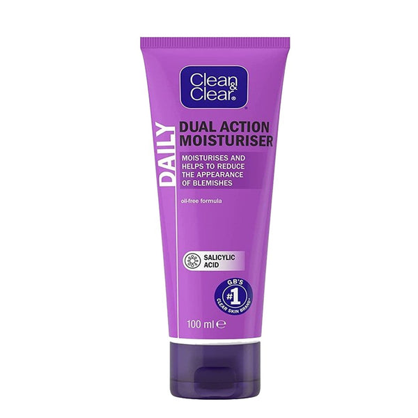 Clean & Clear Dual Action Moisturiser Daily Oil Free Face Wash, 100ml - My Vitamin Store