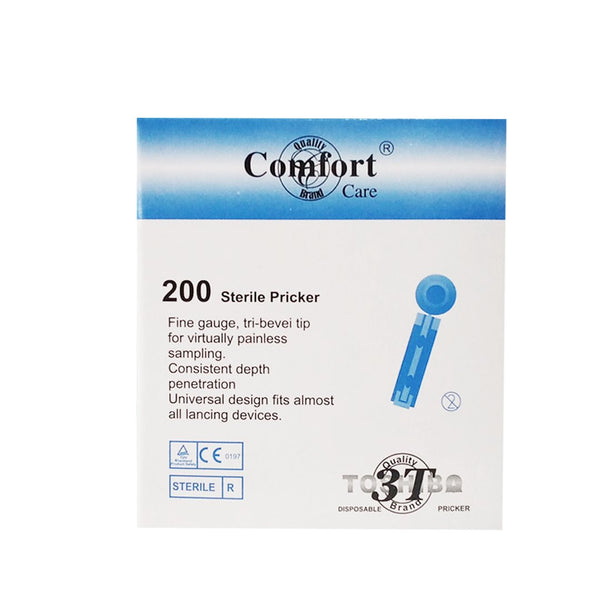 Comfort Care Sterile Pricker (Blood Test Lancet), 200 Ct - My Vitamin Store