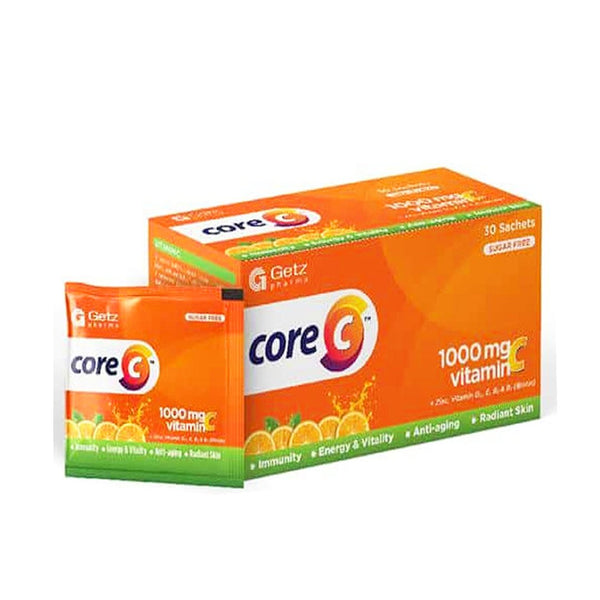 Core C (Vitamin C 1000mg) Sachets, 30 Ct - Getz Pharma - My Vitamin Store