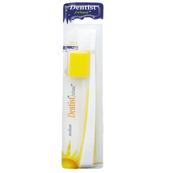 Dentist Frehand Medium Toothbrush (Yellow) - My Vitamin Store
