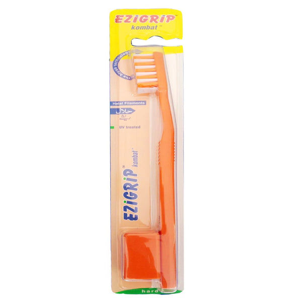 Ezigrip Kombat Hard Toothbrush (Orange), 1 Ct - My Vitamin Store