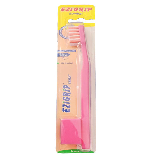 Ezigrip Kombat Hard Toothbrush (Pink), 1 Ct - My Vitamin Store