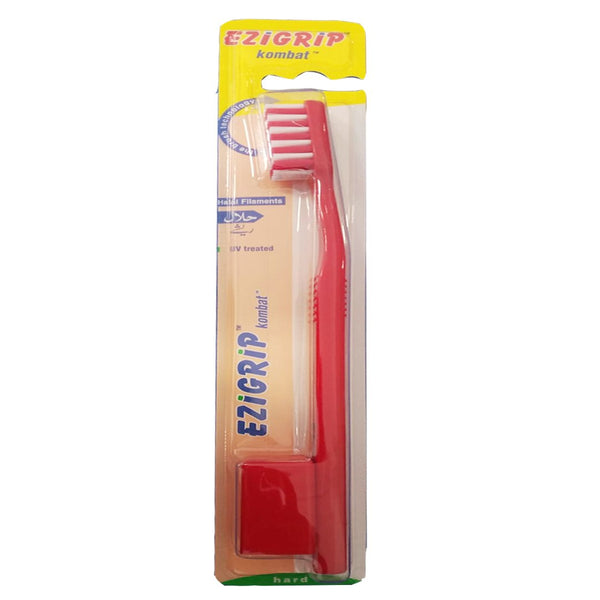 Ezigrip Kombat Hard Toothbrush (Red), 1 Ct - My Vitamin Store