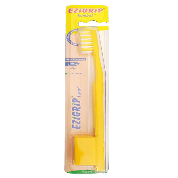 Ezigrip Kombat Hard Toothbrush (Yellow), 1 Ct - My Vitamin Store