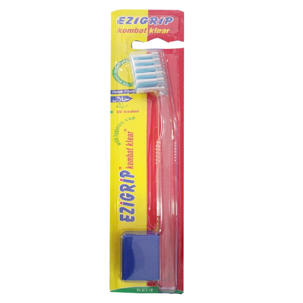 Ezigrip Kombat Klear Hard Toothbrush (Blue), 1 Ct - My Vitamin Store