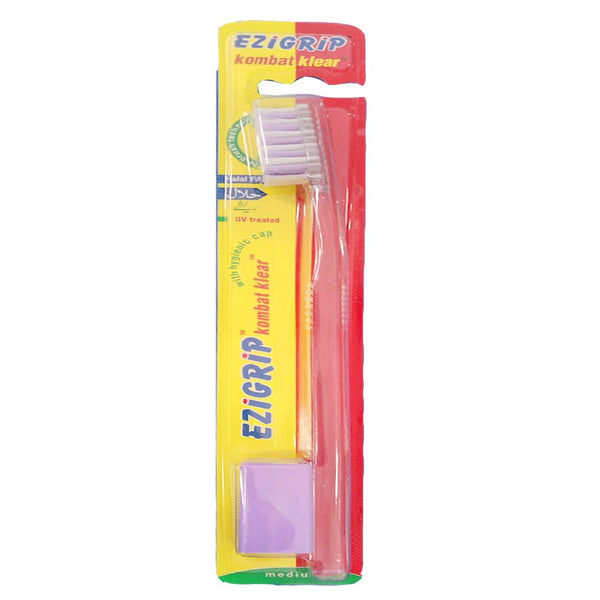 Ezigrip Kombat Klear Medium Toothbrush (Purple), 1 Ct - My Vitamin Store