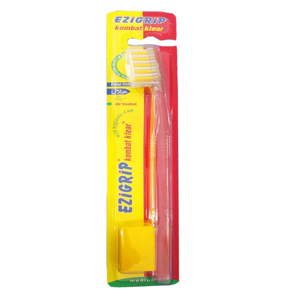 Ezigrip Kombat Klear Medium Toothbrush (Yellow), 1 Ct - My Vitamin Store