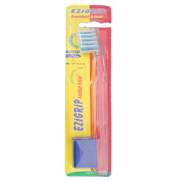 Ezigrip Kombat Klear Soft Toothbrush (Blue), 1 Ct - My Vitamin Store