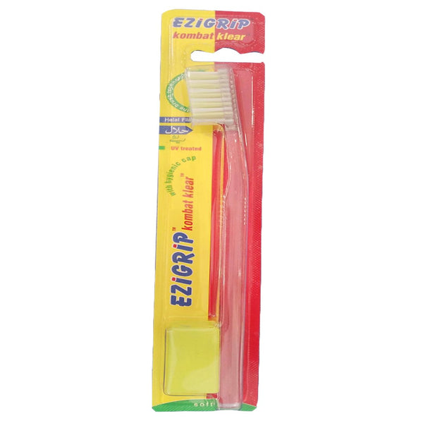 Ezigrip Kombat Klear Soft Toothbrush (Lime Green), 1 Ct - My Vitamin Store