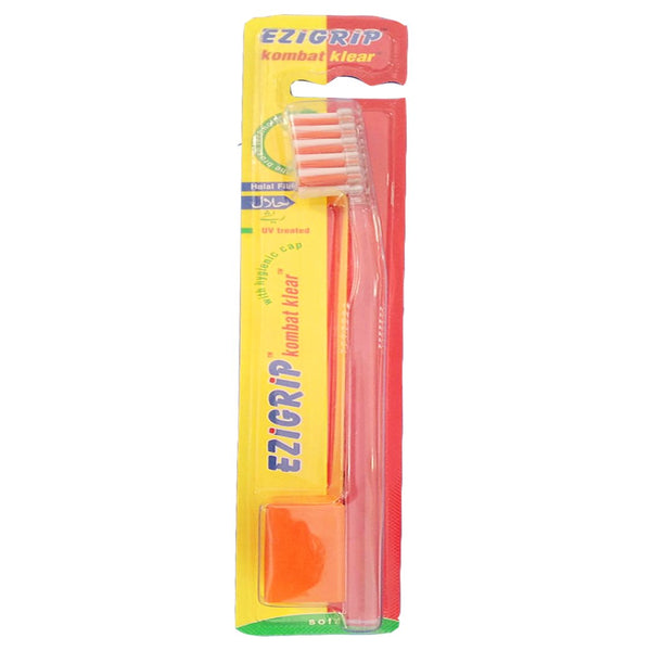 Ezigrip Kombat Klear Soft Toothbrush (Orange), 1 Ct - My Vitamin Store