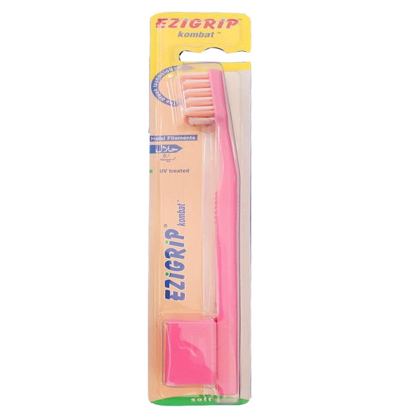 Ezigrip Kombat Soft Toothbrush (Pink), 1 Ct - My Vitamin Store