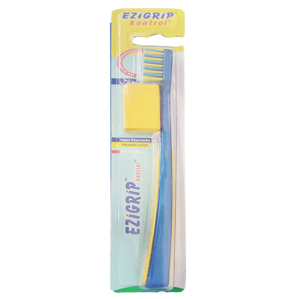 Ezigrip Kontrol Hard Toothbrush (Blue), 1 Ct - My Vitamin Store