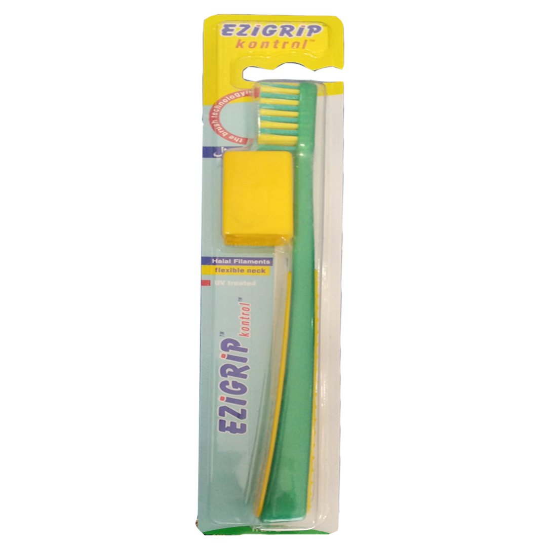 Ezigrip Kontrol Hard Toothbrush (Green), 1 Ct - My Vitamin Store