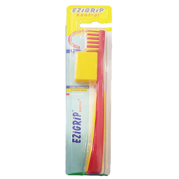 Ezigrip Kontrol Hard Toothbrush (Red), 1 Ct - My Vitamin Store