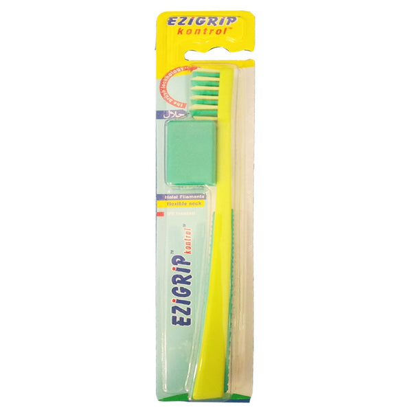 Ezigrip Kontrol Soft Toothbrush (Lime Green), 1 Ct - My Vitamin Store