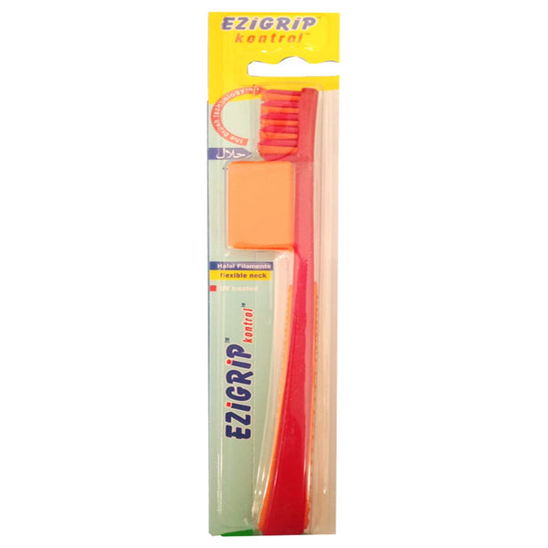 Ezigrip Kontrol Soft Toothbrush (Red), 1 Ct - My Vitamin Store