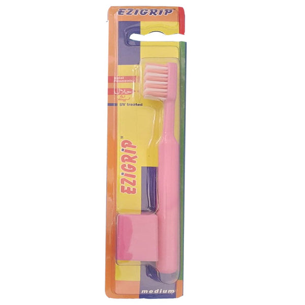 Ezigrip Medium Toothbrush (Pink), 1 Ct - My Vitamin Store