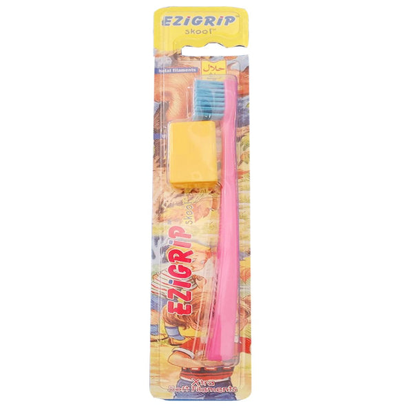 Ezigrip Skool Xtra Soft Filaments Toothbrush (Pink), 1 Ct - My Vitamin Store