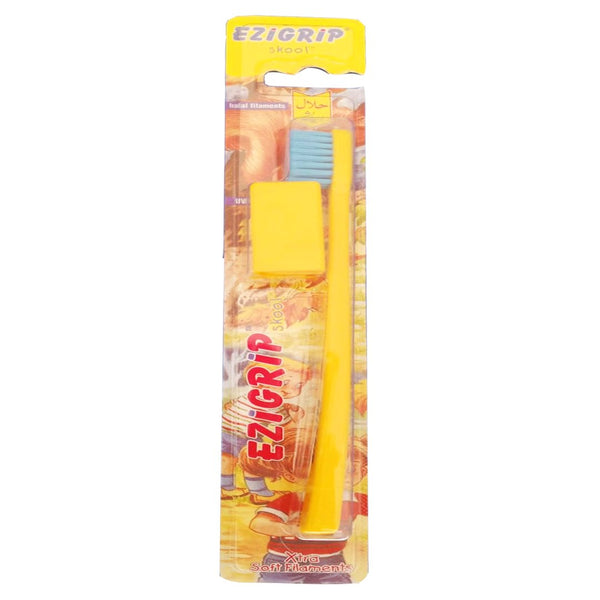 Ezigrip Skool Xtra Soft Filaments Toothbrush (Yellow), 1 Ct - My Vitamin Store