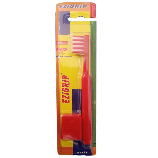 Ezigrip Soft Toothbrush (Red), 1 Ct - My Vitamin Store