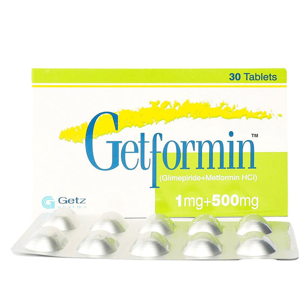 Getformin 1mg+500mg, 30 Ct - My Vitamin Store