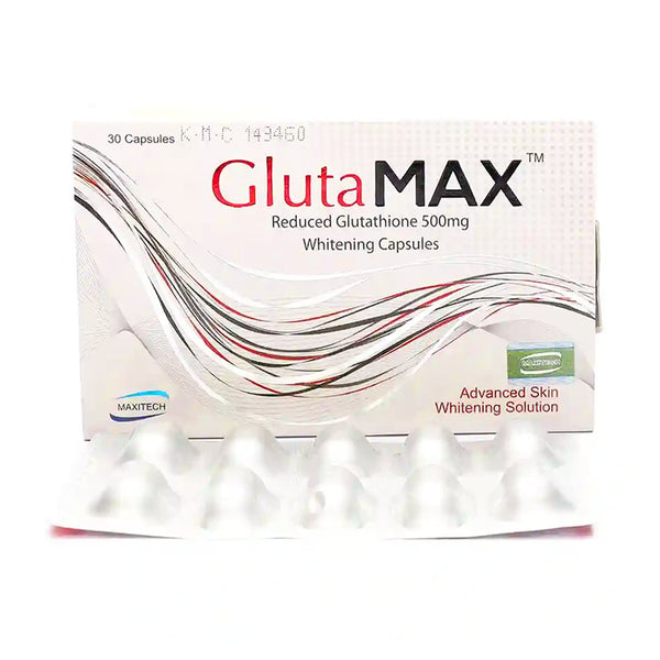 Gluta Max Whitening Capsules 500mg, 30 Ct - Maxitech - My Vitamin Store