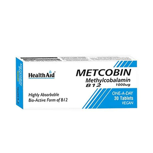 HealthAid Metcobin Methylcobalamin 1000mcg, 30 Ct - My Vitamin Store