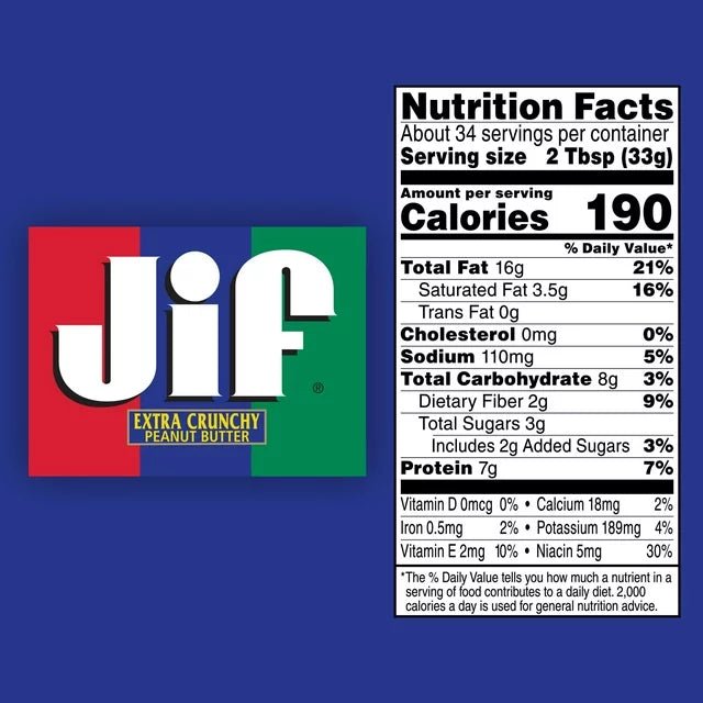Jif Extra Crunchy Peanut Butter, 454g - My Vitamin Store