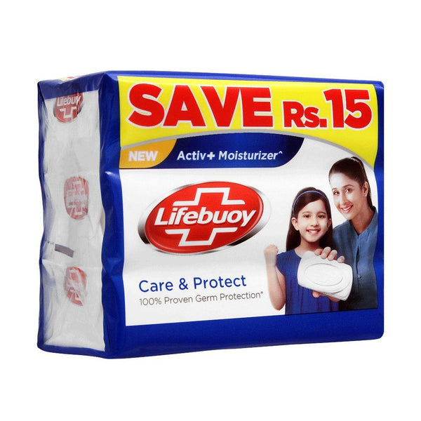 Lifebuoy Care and Protect Soap Bar, 128g (Pack of 3) - My Vitamin Store