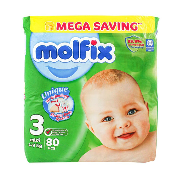 Molfix Diapers Size 3 (Midi), 80 Ct - My Vitamin Store