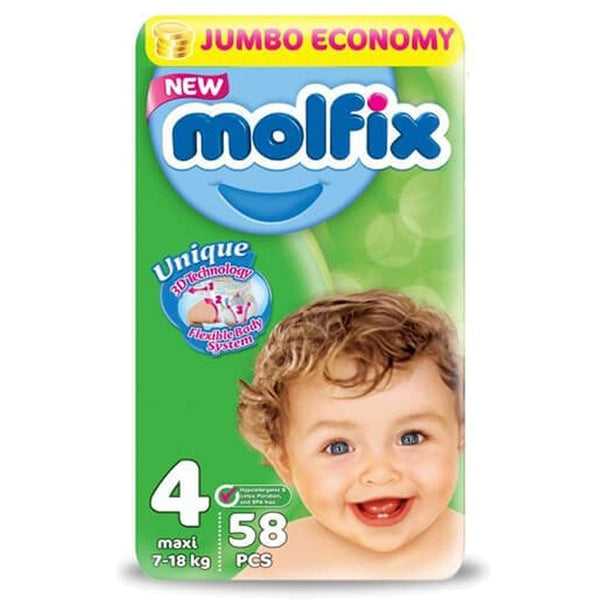 Molfix Diapers Size 4 (Maxi), 58 Ct - My Vitamin Store