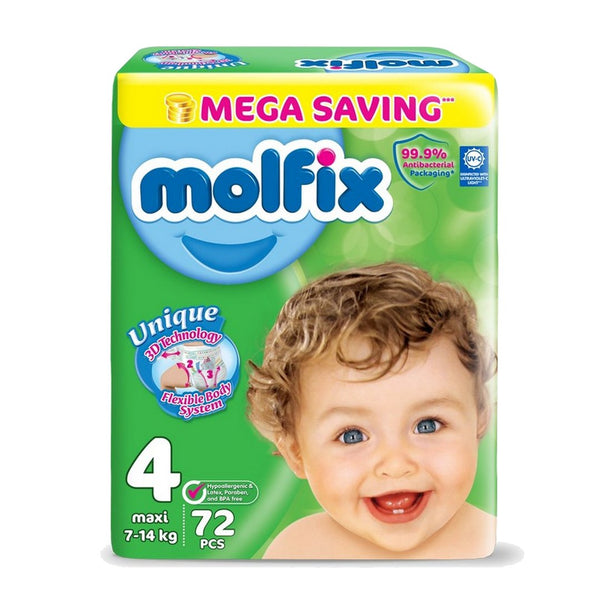 Molfix Diapers Size 4 (Maxi), 72 Ct - My Vitamin Store