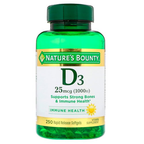 Nature's Bounty Vitamin D3 1000 IU, 250 Ct - My Vitamin Store