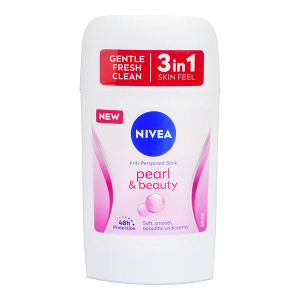 Nivea Anti-Perspirant Pearl & Beauty Smooth Stick , 50ml - My Vitamin Store