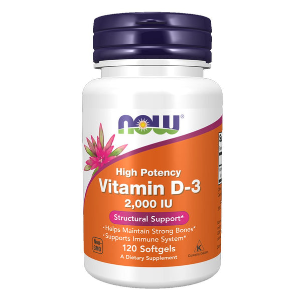 NOW Vitamin D-3 2000IU, 120 Ct - My Vitamin Store