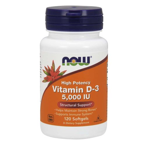 NOW Vitamin D-3 5000IU, 120 Ct - My Vitamin Store