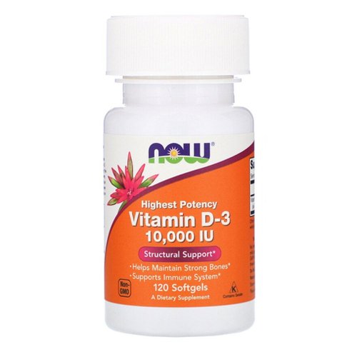 NOW Vitamin D3 10000 IU, 120 Ct