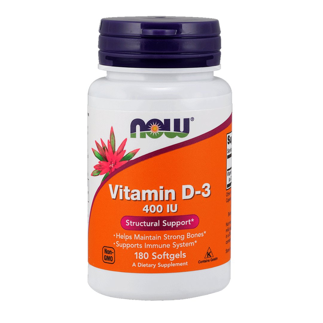 NOW Vitamin D3 400 IU, 180 Ct