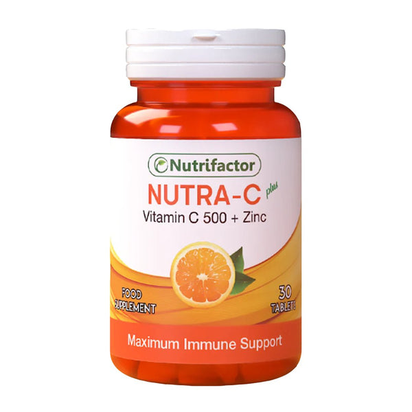 Nutrifactor Nutra-C 500mg Plus Zinc, 30 Ct - My Vitamin Store